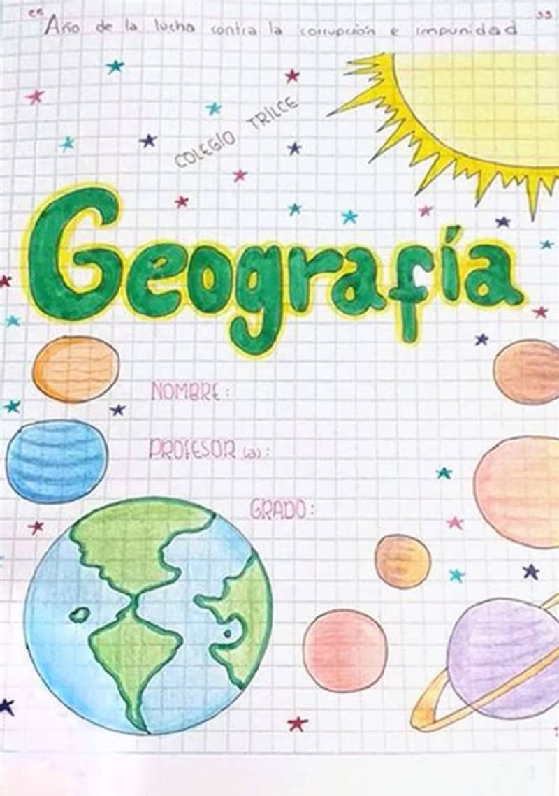 Portadas De Geograf a F ciles Para Imprimir Secundaria Marketing 